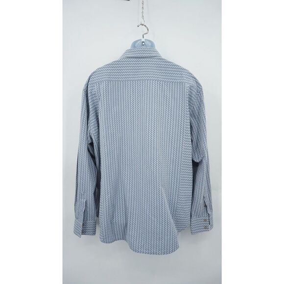 Robert Graham Maclean Button Down Shirt Men's 2XL XXL Embroidered Geometric Blue - Picture 9 of 16